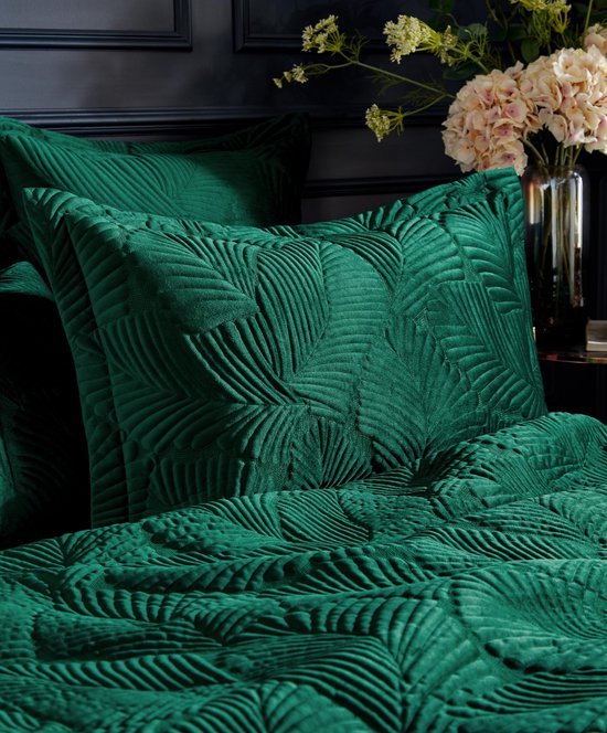 Unyqoos® Luxe smaragdgroene dekbedovertrekset met fluweel en katoenen achterkant