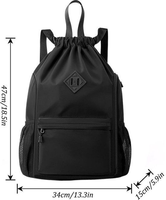 Unyqoos® Rugzak met Trekkoord, Sporttas met Schoenenvak en Waterbestendige Eigenschappen voor Outdoor en Sport