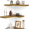 Unyqoos® L-vormige houten wandplank set van 3 voor veelzijdig gebruik in huis