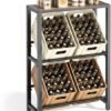 550x665-13.jpg Unyqoos® Ruimtebesparend metalen drankrek met houten plank en verstelbare poten