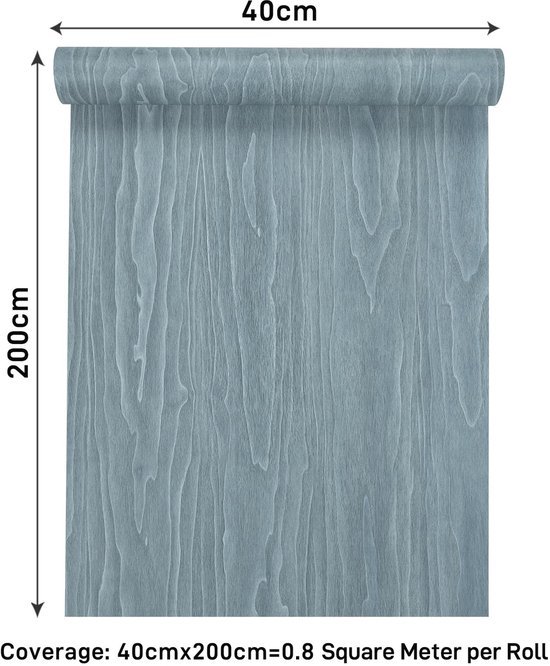 Unyqoos® Zelfklevend Houtlook Behang in Elegante Blauw Tinten voor Meubelrenovatie