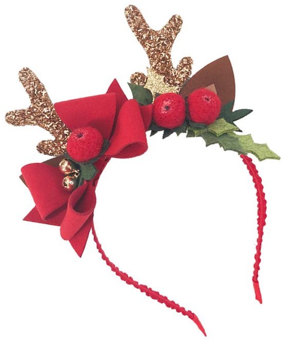 Unyqoos® Schattig rendier haarband met strik voor feestelijke kerstsfeer