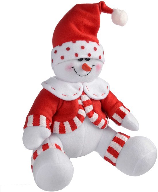 550x666-6.jpg Unyqoos® Set van twee feestelijke decoraties met Kerstman en sneeuwpop, 28 cm hoog