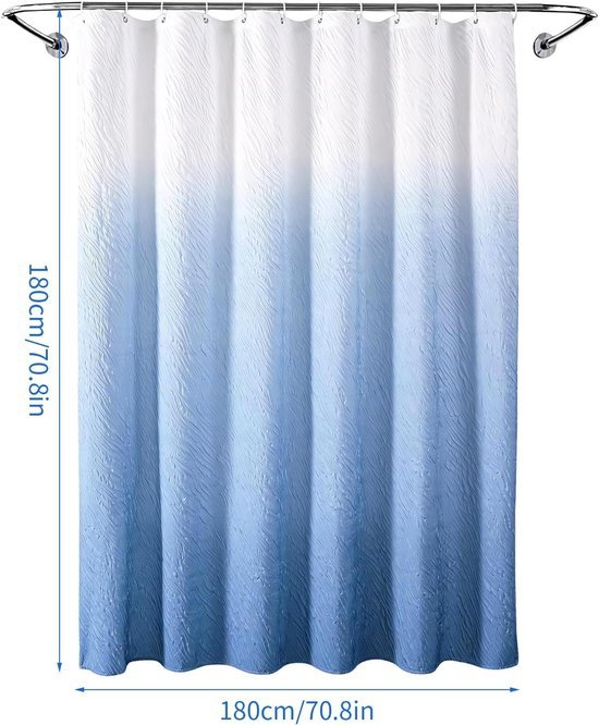 550x666.jpg Unyqoos® Stijlvolle blauwe ombre douchegordijn set met haken en waterbestendig materiaal