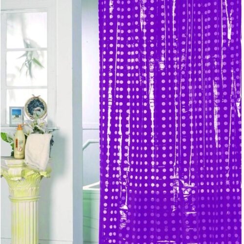 550x667-2.jpg Unyqoos® Waterafstotend en Antibacterieel Douchegordijn met Ringen in Paars Design