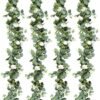 550x667-5.jpg Unyqoos® Set van 4 decoratieve kunstslingers met rozen en eucalyptusbladeren