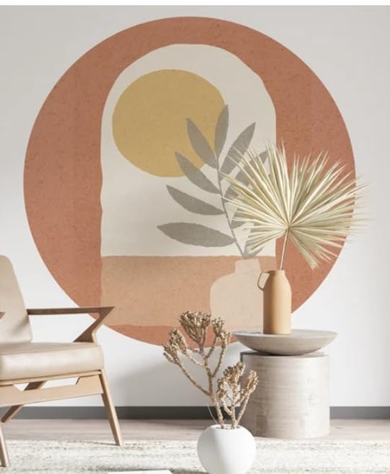 550x668-10.jpg Unyqoos® Zelfklevende decoratieve muurstickers met zonnige cirkels en plantenmotief