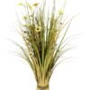 Unyqoos® Realistisch ogend kunstgras met bloemen voor sfeervolle interieurdecoratie, gras, 65 cm