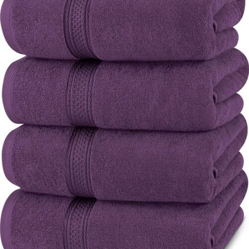 550x669-4.jpg Unyqoos® Hoogwaardige Luxe Badhanddoekenset van 4 Stuks, Zacht en Absorberend Katoen voor Elke Badkamer