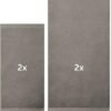 Unyqoos ® 4-Delige Luxe Handdoekenset van Hoogwaardig Katoen voor Optimale Absorptie en Comfort 2 x (70 x 140 cm) + handdoek 2 x 50 x 100 cm