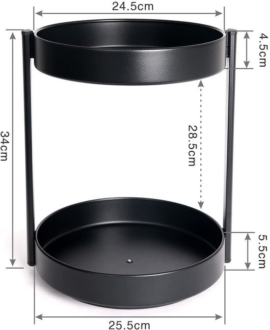 Unyqoos® Multifunctioneel Draaibaar Kruidenrek met Twee Verdiepingen voor Keuken en Badkamer