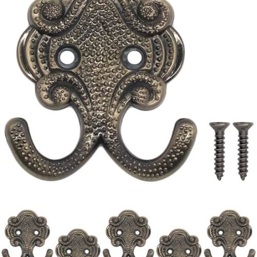 550x672-12.jpg Unyqoos® Set van 5 klassieke dubbele haken in antiek bronzen ontwerp voor veelzijdig gebruik