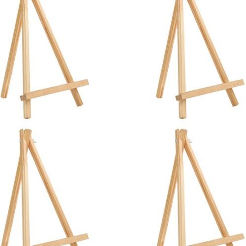 Unyqoos ® Multifunctionele Houten Tafelezels voor Kunst en Fotopresentaties - Set van 4 Stuks