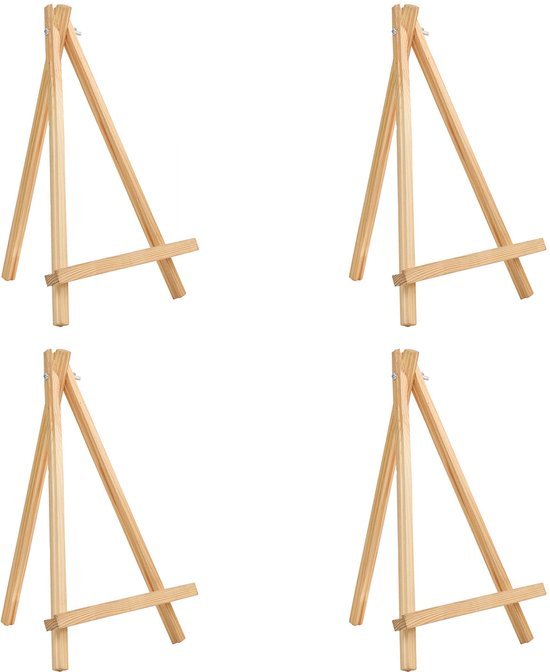 Unyqoos ® Multifunctionele Houten Tafelezels voor Kunst en Fotopresentaties - Set van 4 Stuks