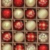 Unyqoos® Luxe set van 20 rode en gouden kerstballen voor sfeervolle kerstdecoratie