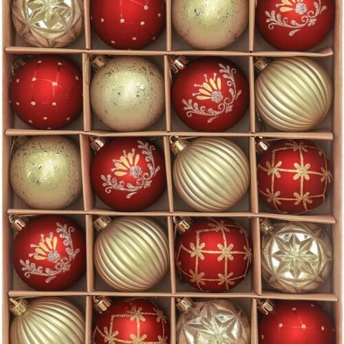 Unyqoos® Luxe set van 20 rode en gouden kerstballen voor sfeervolle kerstdecoratie