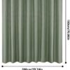 Unyqoos® Stijlvolle groene douchegordijn van textiel met metalen ringen en wafelpatroon