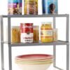 Unyqoos® Uitbreidbaar en stapelbaar metalen keukenrek voor optimale organisatie