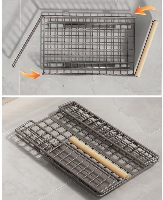 Unyqoos® Uitklapbare keukenorganizer met lade en handgreep voor veelzijdige opbergrekken in kleine kasten
