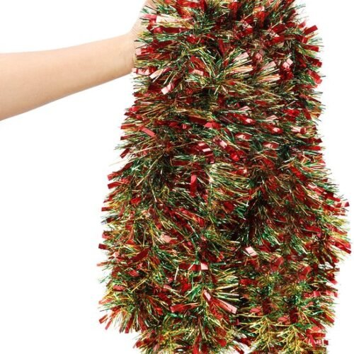 Unyqoos ® Kleurrijke Kerstslinger van 10 Meter voor Binnen- en Buitenversiering met Glitters en Lametta