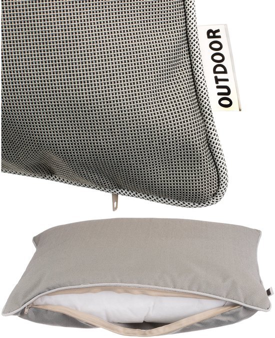 Unyqoos® Stijlvol Decoratief Tuinkussen voor Binnen en Buiten, Vuil- en Waterafstotend, 45 x 45 cm, Taupe