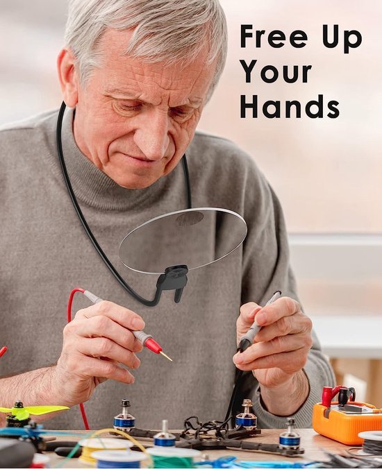 Unyqoos® Handsfree draagbaar vergrootglas met verstelbare vergroting voor nauwkeurige taken