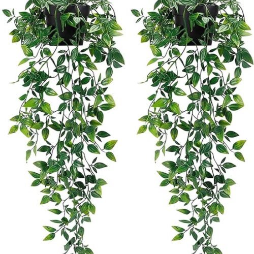 Unyqoos ® Decoratieve Kunstplanten Set van 2 met Potten voor Binnen- en Buitengebruik, 85 cm Lang