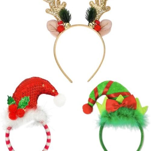 Unyqoos® Feestelijke Kerst Haarbanden Set met Rendier en Elf Ontwerpen voor Iedereen
