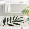 Unyqoos® Luxueuze en absorberende badmat met botanisch patroon voor badkamer en slaapkamer 45 x 65 cm