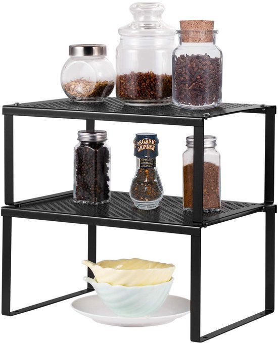 550x679-21.jpg Unyqoos® Stapelbare en uittrekbare metalen keukenorganizer voor efficiënte opslag