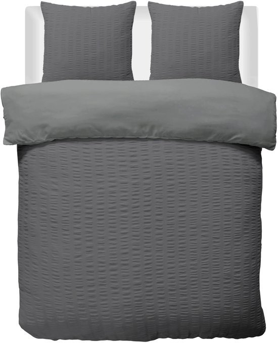 Unyqoos® Omkeerbaar microvezel dekbedovertrek met ritssluiting in antraciet