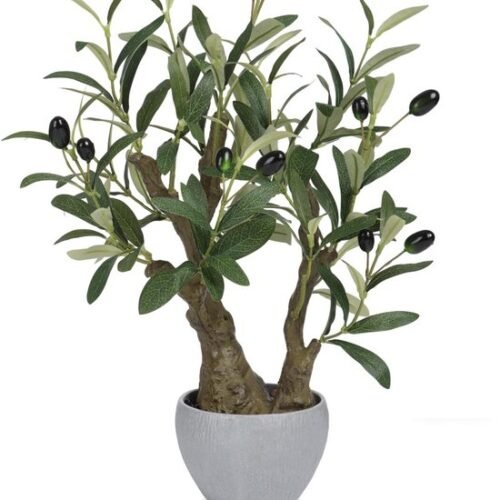 Unyqoos® Realistische roze kersenbloesem in stenen pot voor stijlvolle binnenhuisdecoratie