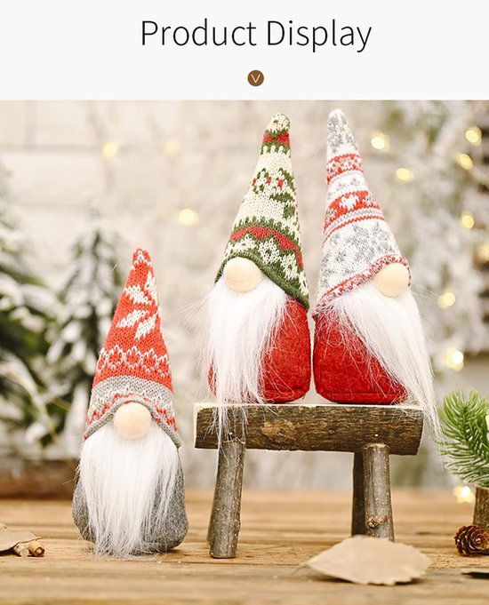 Unyqoos® Decoratieve Pluche Kerstgnomen voor Binnen en Buiten Gebruik