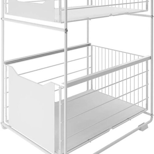 Unyqoos® Multifunctionele Organizer met Dubbele Laag en Uittrekbare Mand voor Optimaal Ruimtegebruik