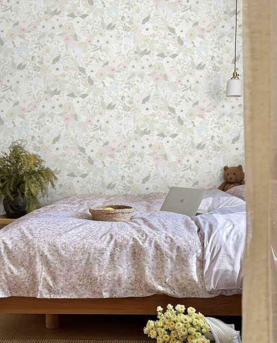 Unyqoos® Vintage Bloemenbehang Zelfklevend Vinyl voor Diverse Interieurtoepassingen, 44 x 300 cm, Beige