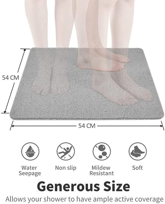 Unyqoos ® Veilige Antislip Douchemat met Comfortabele Ondersteuning en Efficiënte Waterafvoer voor Badkamers