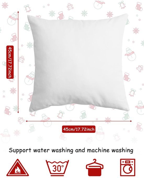 Unyqoos® Set van vier feestelijke kussenhoezen met kerstmotieven voor warme sfeer