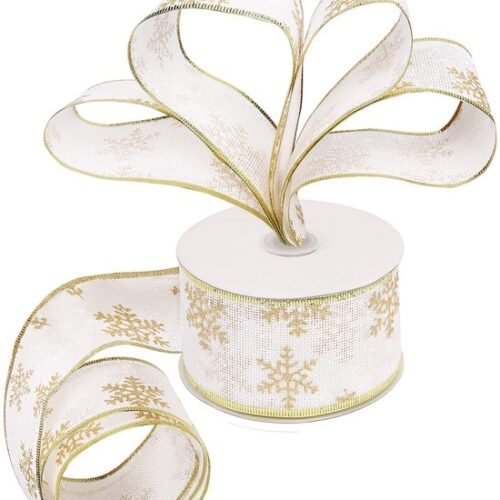 Unyqoos ® Stralend Wit Feestelijk Lint met Sneeuwvlokkenpatroon voor Diverse Decoraties