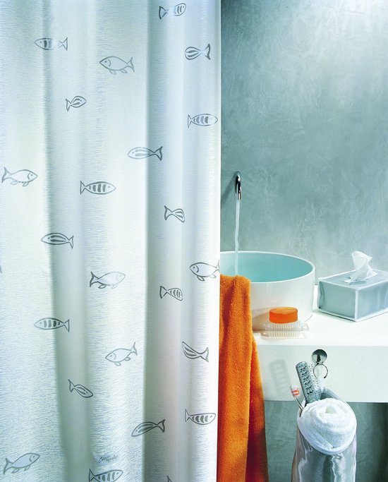 550x683-2.jpg Unyqoos® Antischimmel douchegordijn met vismotief voor badkamerinrichting