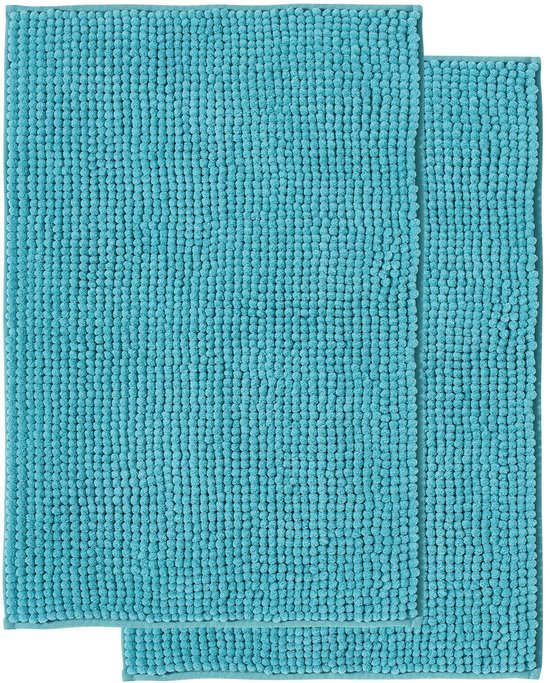Unyqoos® Zachte Turquoise Douche- en Badkamermatten Set met Antislip en Microvezelabsorptie, 50 x 80 cm, 2 stuks