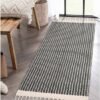 Unyqoos® Stijlvol katoenen boho tapijt met visgraatpatroon en kwasten 60x130 cm