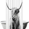Unyqoos® Stijlvol Douchegordijn met Schotse Ruit, Zwart-Wit Design, 120 x 200 cm, Waterafstotend en Wasbaar