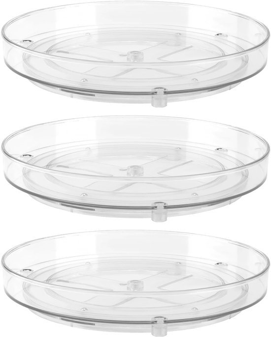 550x684-5.jpg Unyqoos® Set van drie transparante draaiplateaus voor keuken en koelkast organisatie