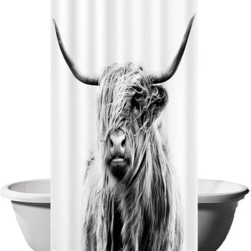 550x684.jpg Unyqoos® Stijlvol Douchegordijn met Schotse Ruit, Zwart-Wit Design, 120 x 200 cm, Waterafstotend en Wasbaar