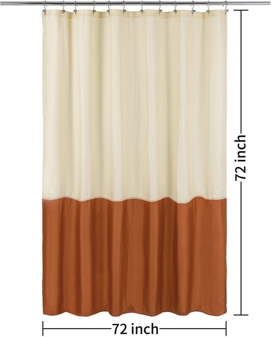 550x685-4.jpg Unyqoos® Waterdicht en zacht douchegordijn met magnetische zoom in crèmekleur en oranje
