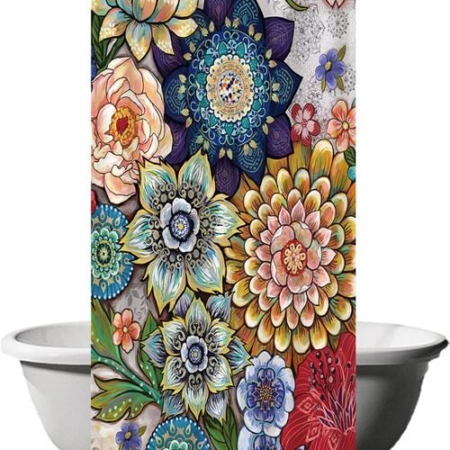 Unyqoos® Decoratief Douchegordijn met Levende Bloemmotieven in Diverse Kleuren en Maten, Schimmelbestendig en Waterafstotend