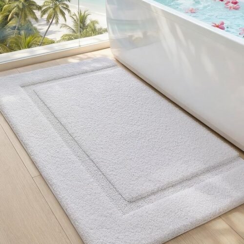 Unyqoos® Extra zachte witte badkamermat met antislip en hoge waterabsorptie