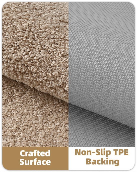 Unyqoos® Beige wasbare badmat met antislip voor badkamer en douche