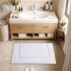 Unyqoos® Binnenhuis Badkamer Tapijt, Superzachte Antislip Badmat met Hoge Waterabsorptie voor Bad en Douche, 61x92 cm, Wit