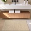 550x687-111.jpg Unyqoos® Antislip en Wasbare Chenille Badmat 40x60cm voor Snelle Absorptie en Comfort in Khaki